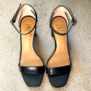 INC | International Concepts | Black Ankle Strap Block Heel